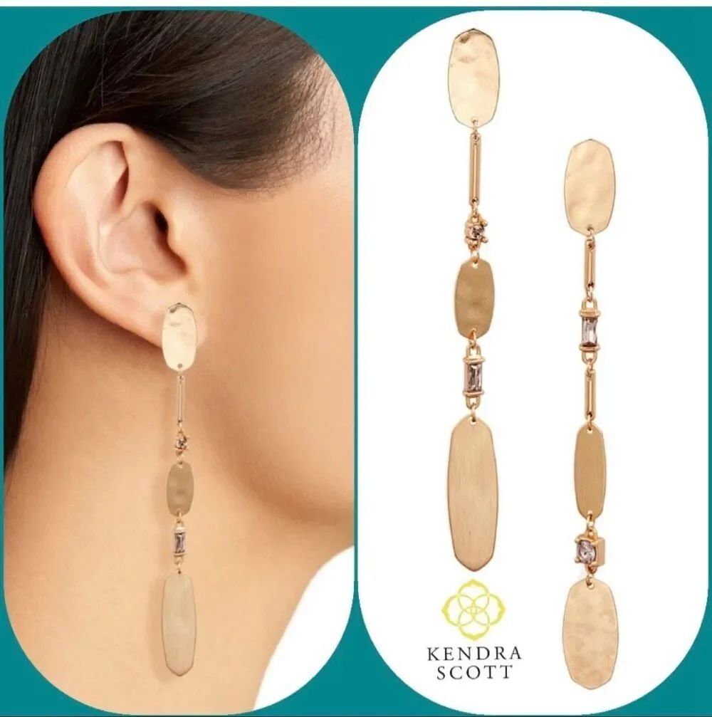 Kendra Scott Calista Gold Tone Earrings NWT